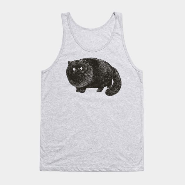 Black Cat Cat Tank Top by huebucket